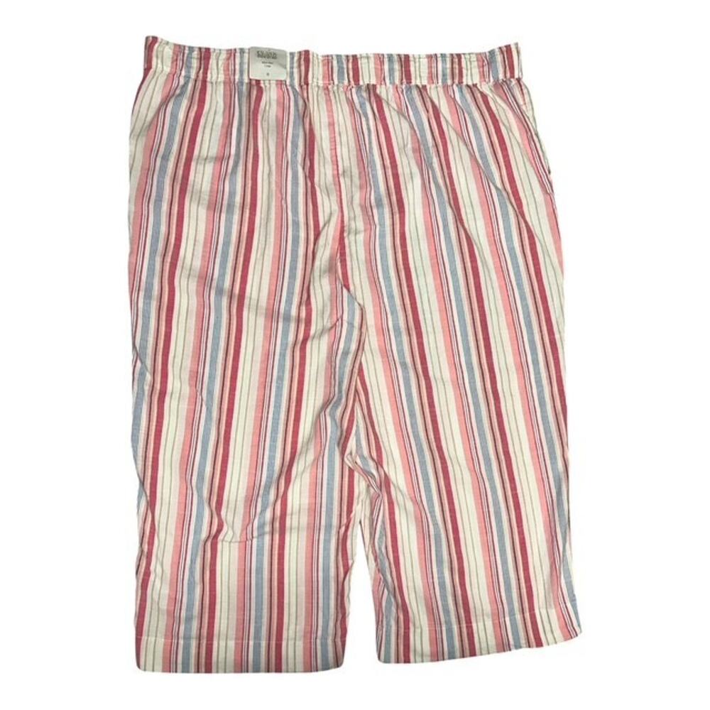 Croft & Barrow Crop Pants Plus 3X Pink Striped Wide Leg Straight Mid-Rise Pocket - Picture 4 of 6